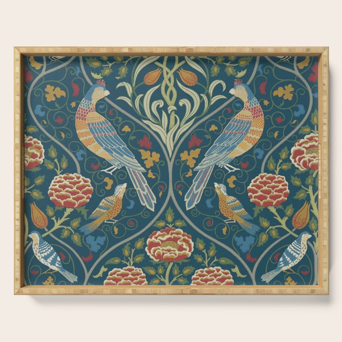 William Morris Seasons by May Melsetter Indigo Blue Serving Tray Gallery Image 1
