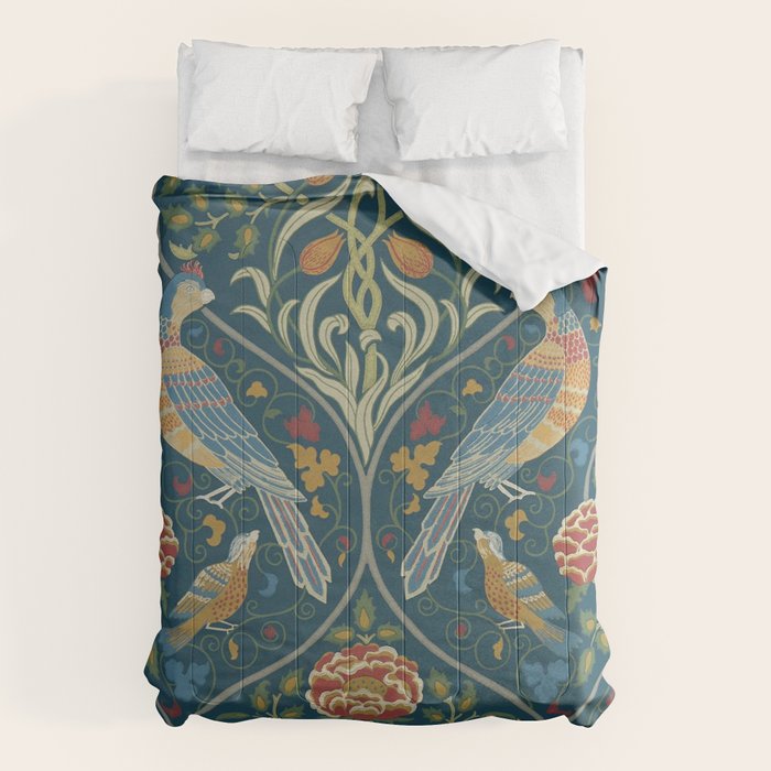 William Morris Seasons by May Melsetter Indigo Blue Comforter Gallery Image 6