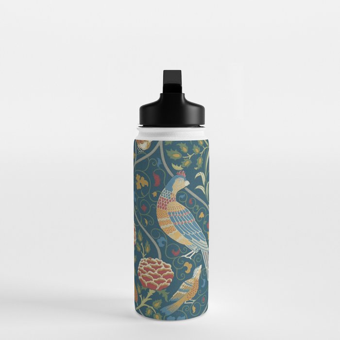 William Morris Seasons by May Melsetter Indigo Blue Water Bottle Gallery Image 3
