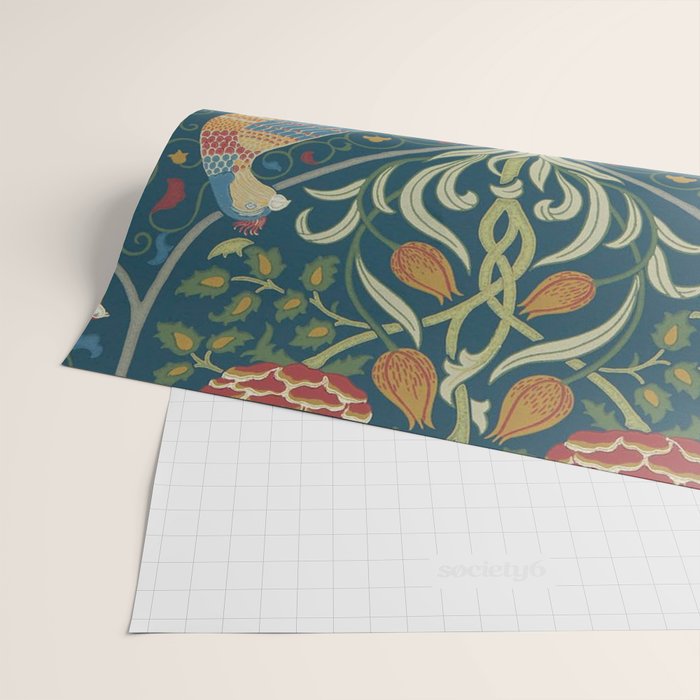 William Morris Seasons by May Melsetter Indigo Blue Wrapping Paper Gallery Image 2