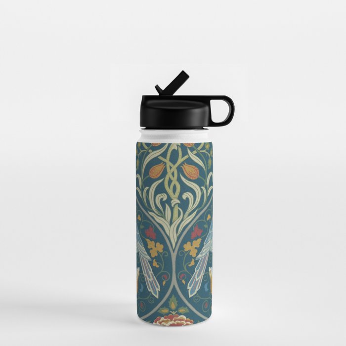 William Morris Seasons by May Melsetter Indigo Blue Water Bottle Gallery Image 1