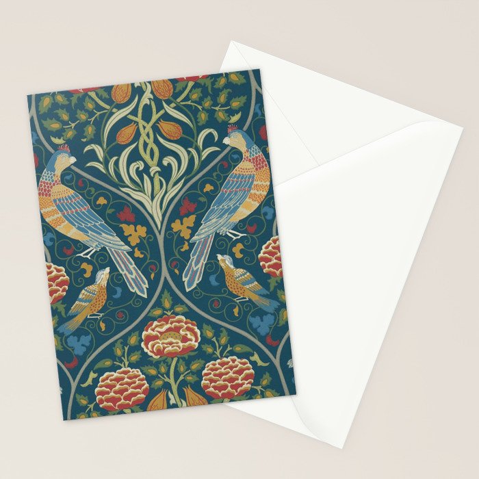 William Morris Seasons by May Melsetter Indigo Blue Stationery Card Gallery Image 2