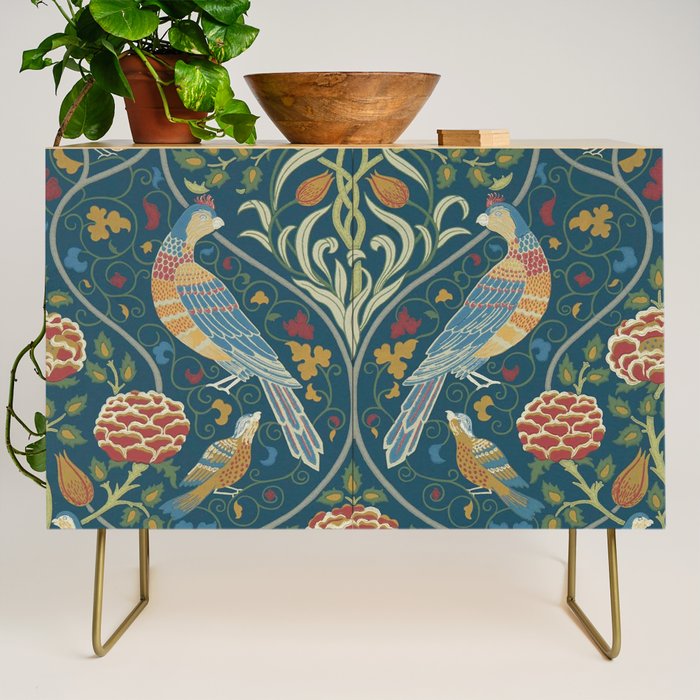 William Morris Seasons by May Melsetter Indigo Blue Credenza Gallery Image 1