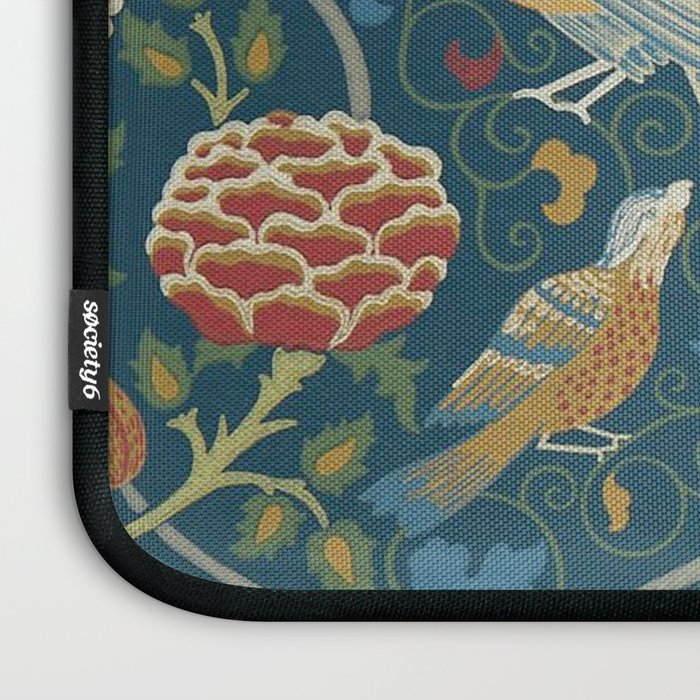 William Morris Seasons by May Melsetter Indigo Blue Laptop Sleeve Gallery Image 3
