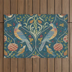 William Morris Seasons by May Melsetter Indigo Blue Outdoor Rug Gallery Image 1