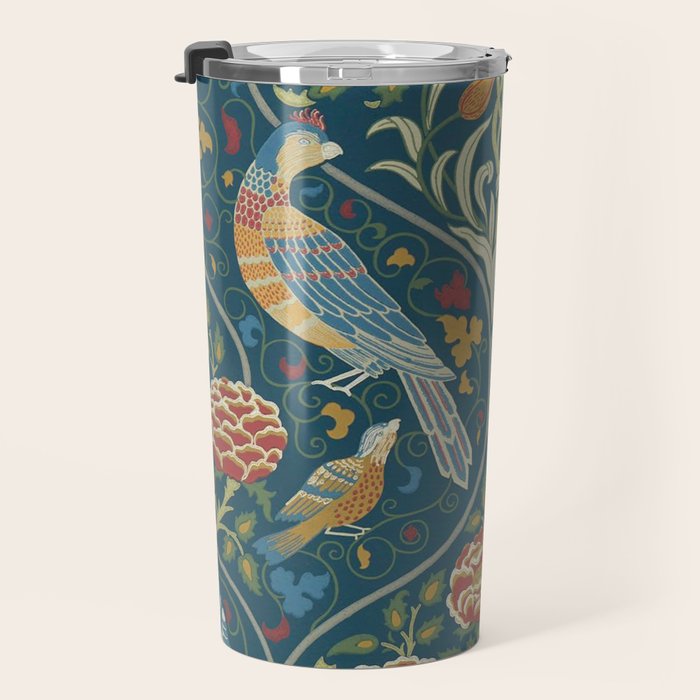 William Morris Seasons by May Melsetter Indigo Blue Travel Mug Gallery Image 3
