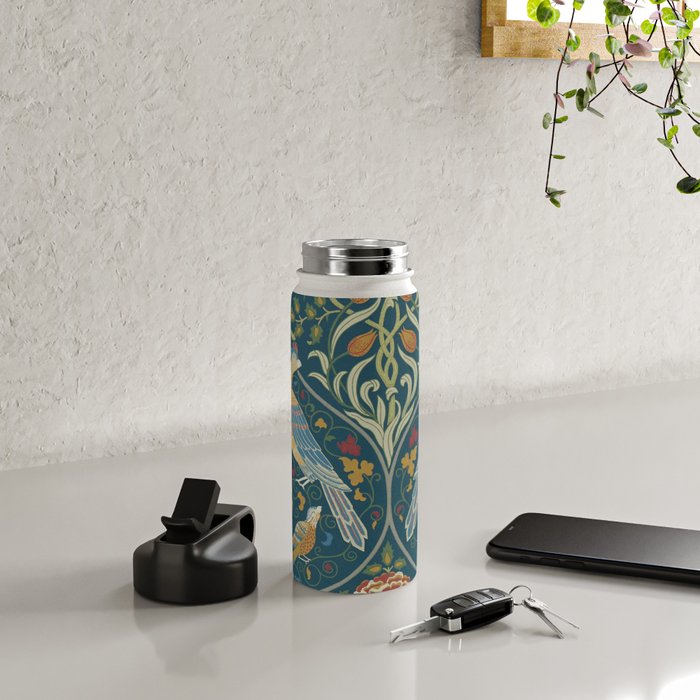 William Morris Seasons by May Melsetter Indigo Blue Water Bottle Gallery Image 4