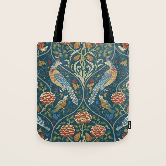 William Morris Seasons by May Melsetter Indigo Blue Tote Bag Gallery Image 1