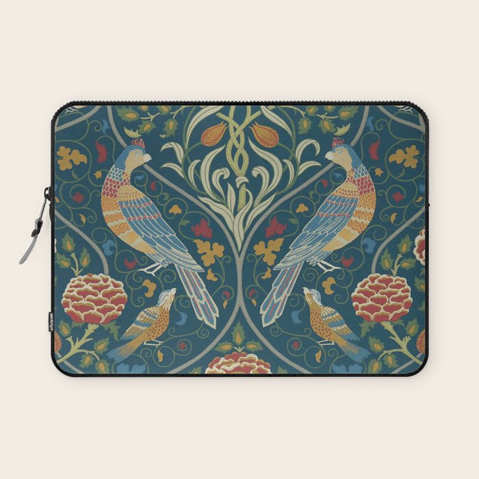 William Morris Seasons by May Melsetter Indigo Blue Laptop Sleeve Gallery Image 1