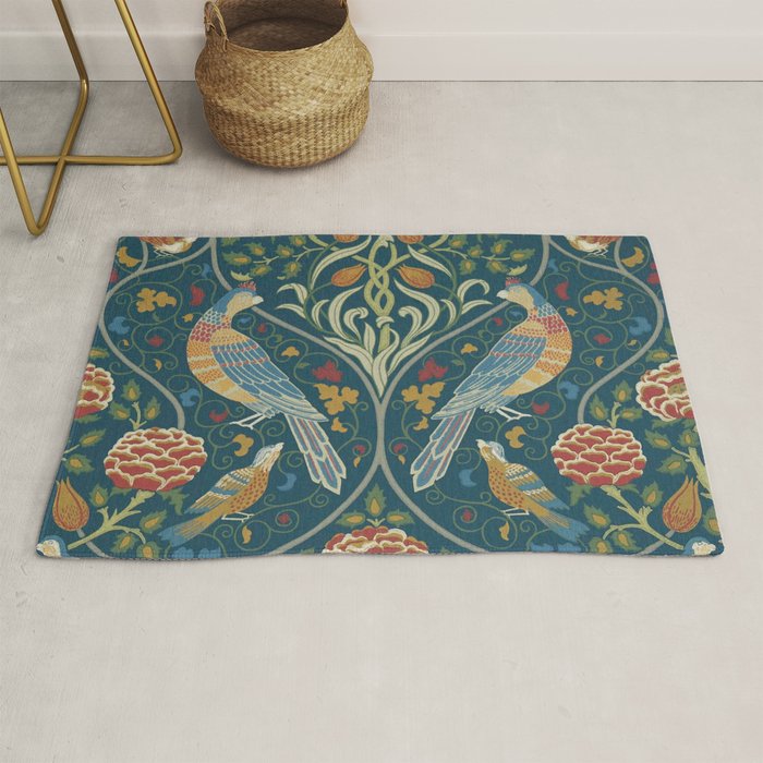 William Morris Seasons by May Melsetter Indigo Blue Rug Gallery Image 1