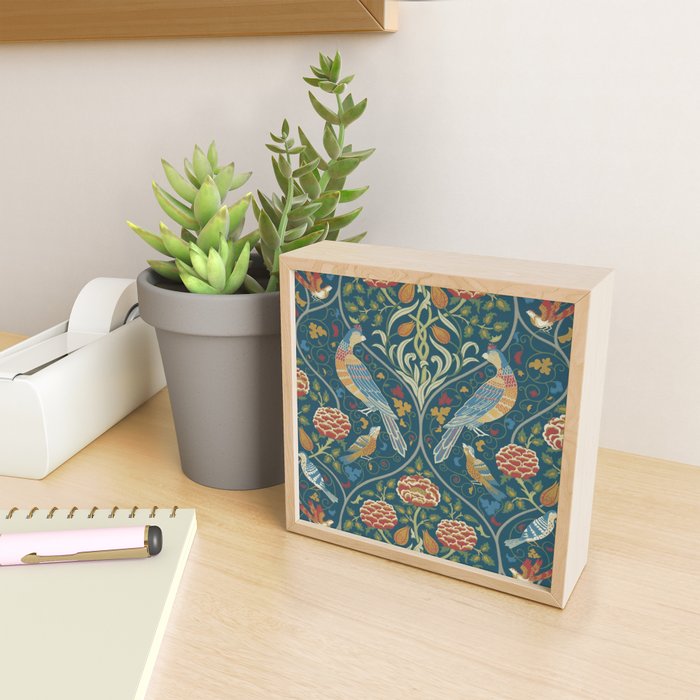 William Morris Seasons by May Melsetter Indigo Blue Mini Art Print Gallery Image 2