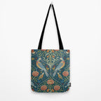 William Morris Seasons by May Melsetter Indigo Blue Tote Bag Gallery Image 2