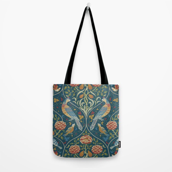 William Morris Seasons by May Melsetter Indigo Blue Tote Bag Gallery Image 2