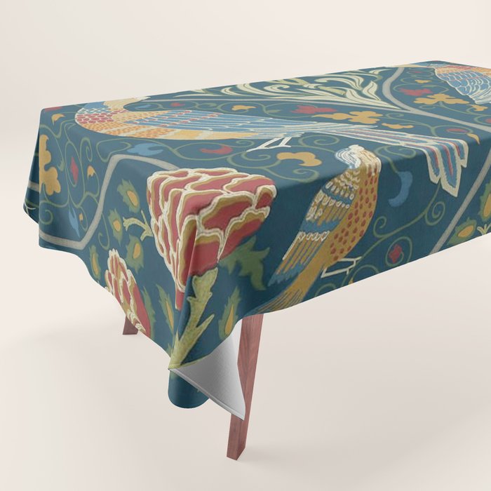 William Morris Seasons by May Melsetter Indigo Blue Tablecloth Gallery Image 1