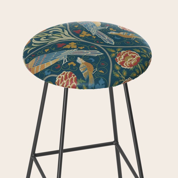 William Morris Seasons by May Melsetter Indigo Blue Stool Gallery Image 2
