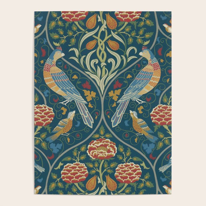 William Morris Seasons by May Melsetter Indigo Blue Poster Gallery Image 1
