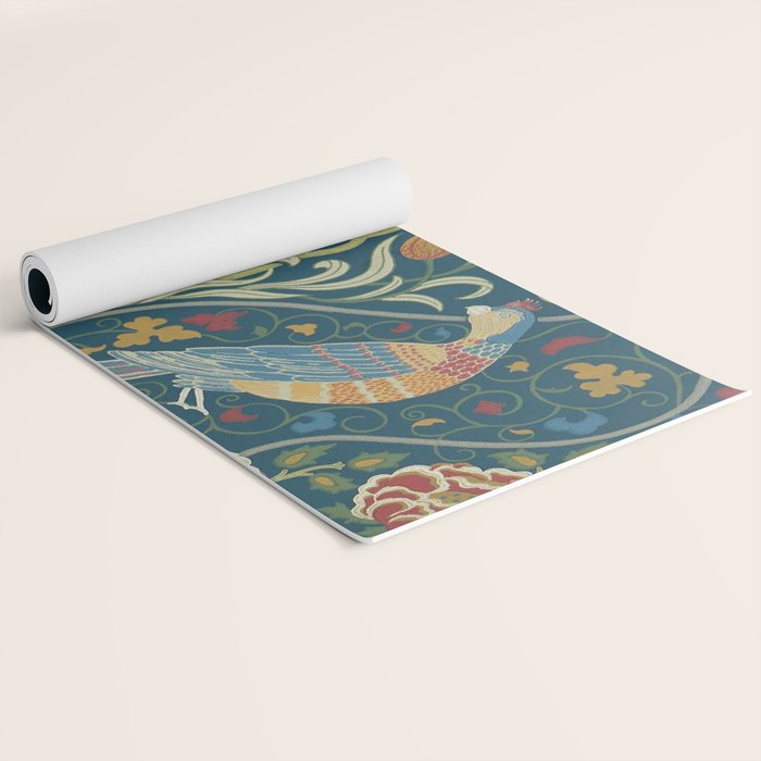 William Morris Seasons by May Melsetter Indigo Blue Yoga Mat Gallery Image 2