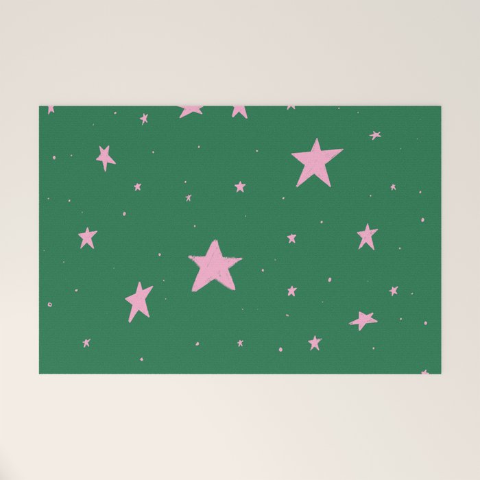 Pink nighttime stars  Welcome Mat Gallery Image 1