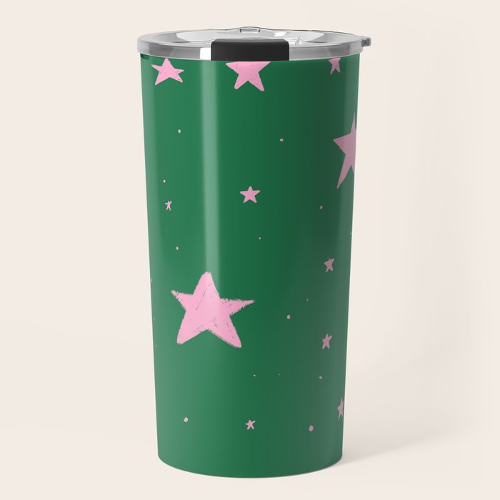 Pink nighttime stars  Travel Mug Gallery Image 1