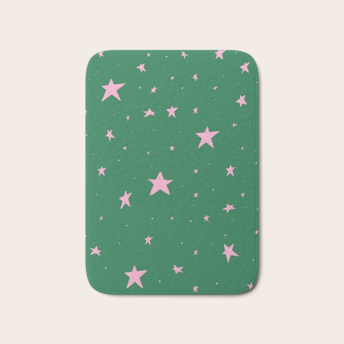 Pink nighttime stars  Bath Mat Gallery Image 1