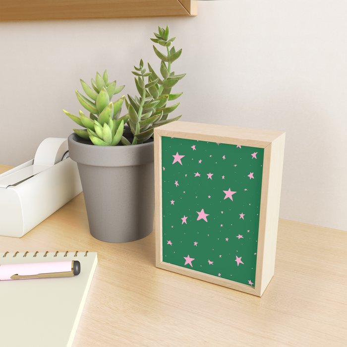Pink nighttime stars  Mini Art Print Gallery Image 2