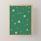 Pink nighttime stars  Mini Art Print Gallery Image 1