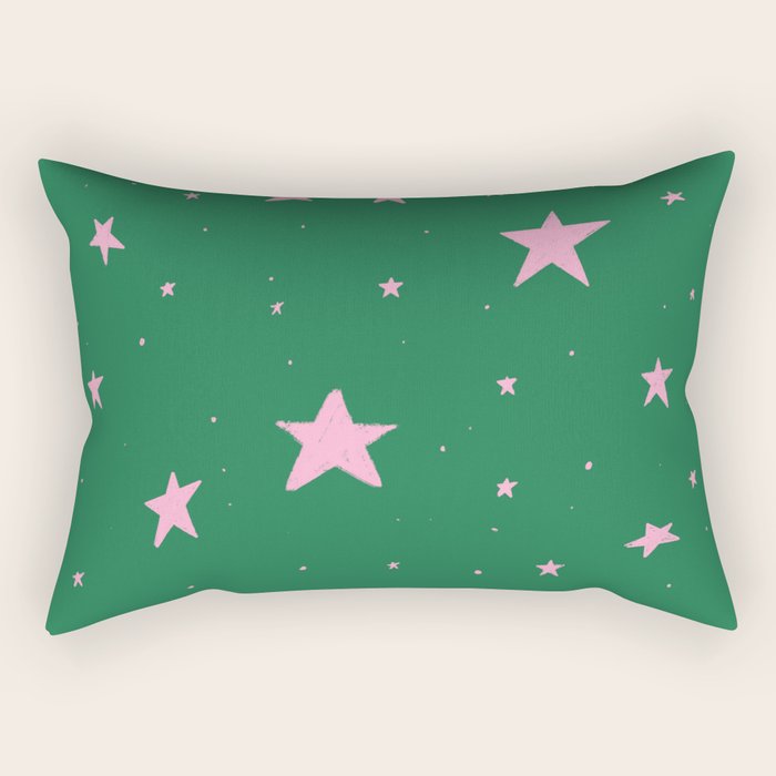 Pink nighttime stars  Rectangular Pillow Gallery Image 2