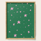 Pink nighttime stars  Serving Tray Gallery Image 1