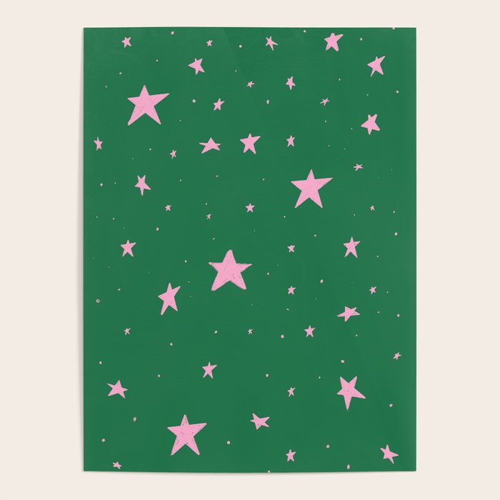 Pink nighttime stars  Poster Gallery Image 4