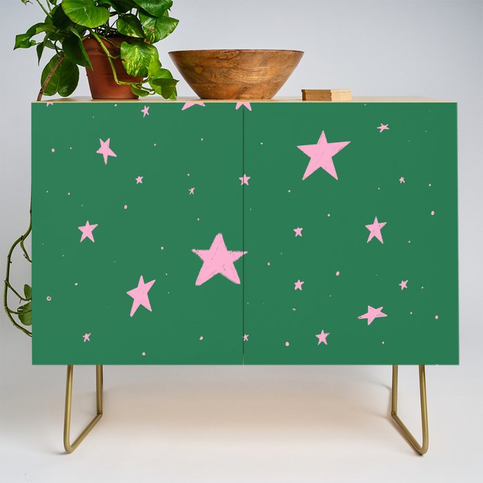 Pink nighttime stars  Credenza Gallery Image 1
