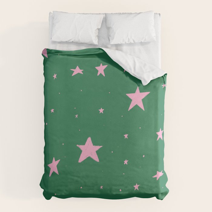Pink nighttime stars  Duvet Cover Gallery Image 6