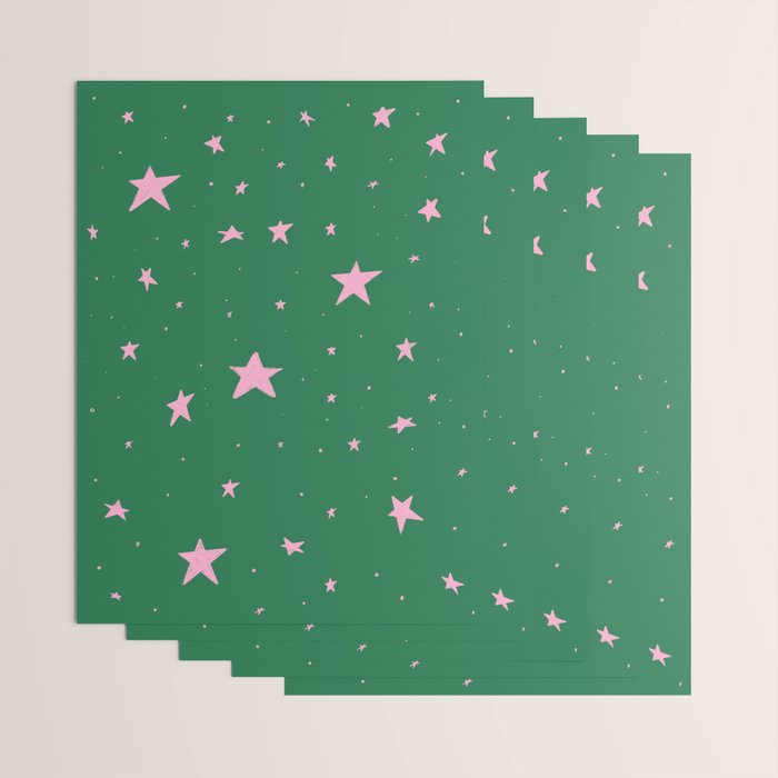 Pink nighttime stars  Wrapping Paper Gallery Image 3