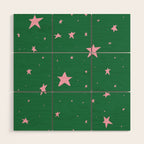 Pink nighttime stars  Wood Wall Art Gallery Image 1