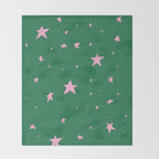 Pink nighttime stars  Throw Blanket Gallery Image 2