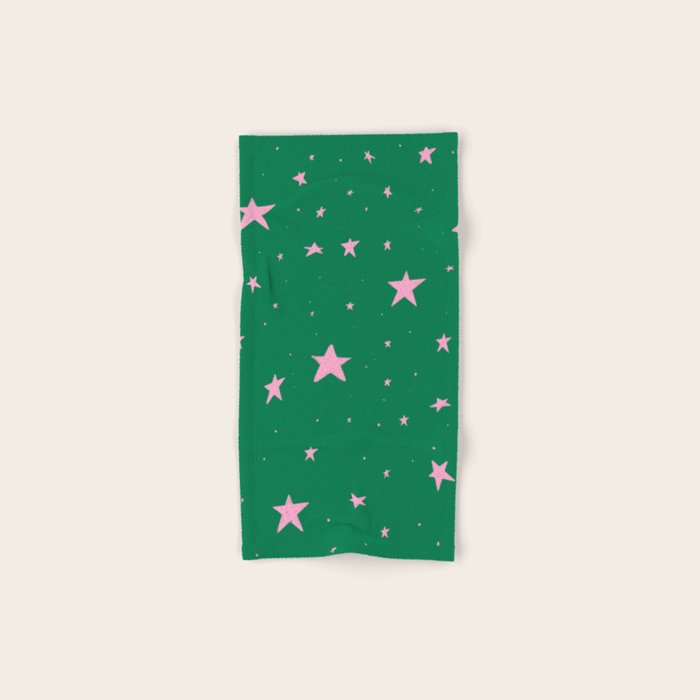Pink nighttime stars  Bath Towel Gallery Image 1