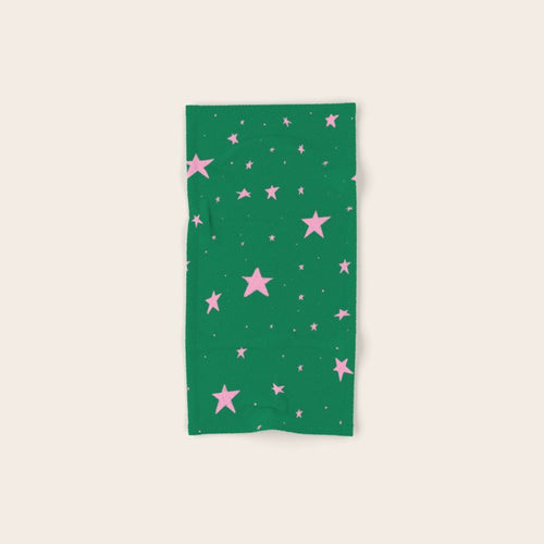 Pink Nighttime Stars  Bath Towel
