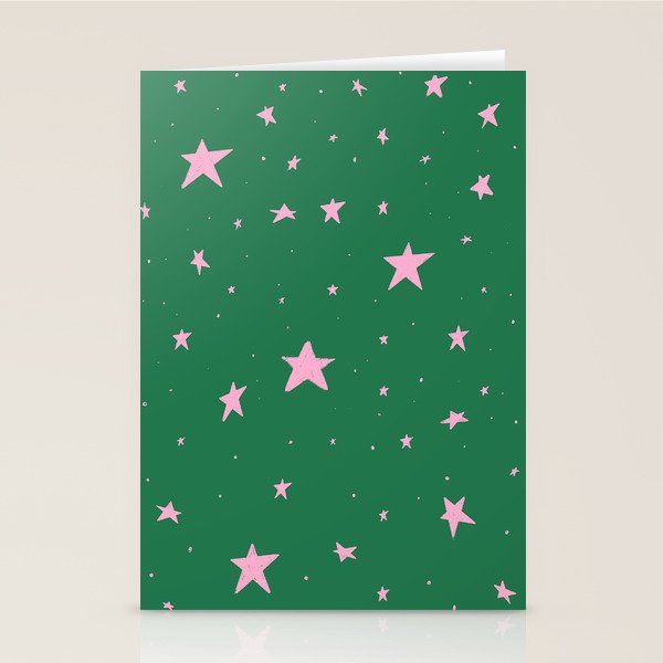 Pink nighttime stars  Stationery Card Gallery Image 2