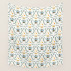 Queen Bee with Gold Crown and Laurel Frame Wall Tapestry Gallery Image 4