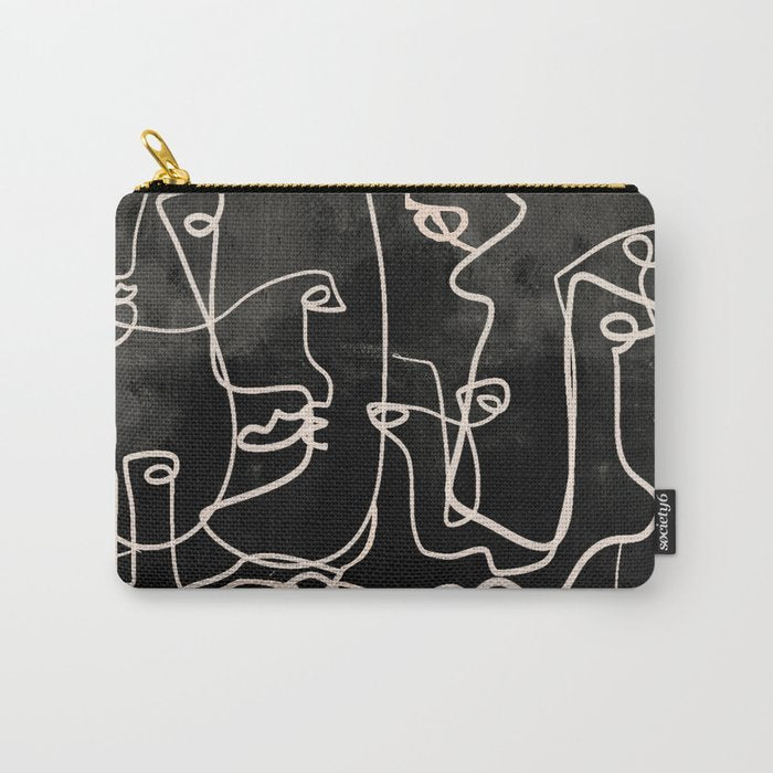 abstract line art faces 4 Carry All Pouch Gallery Image 1