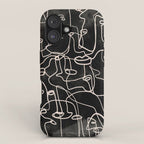abstract line art faces 4 iPhone Case Gallery Image 1