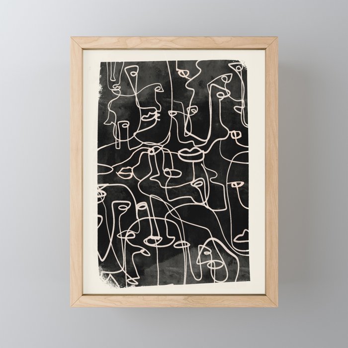 abstract line art faces 4 Mini Art Print Gallery Image 1