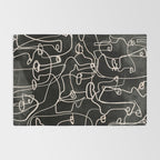 abstract line art faces 4 Rug Gallery Image 2