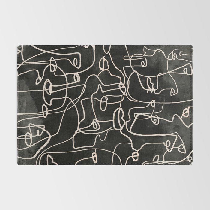 abstract line art faces 4 Rug Gallery Image 2