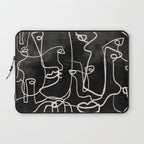 abstract line art faces 4 Laptop Sleeve Gallery Image 1