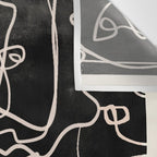 abstract line art faces 4 Wall Tapestry Gallery Image 3