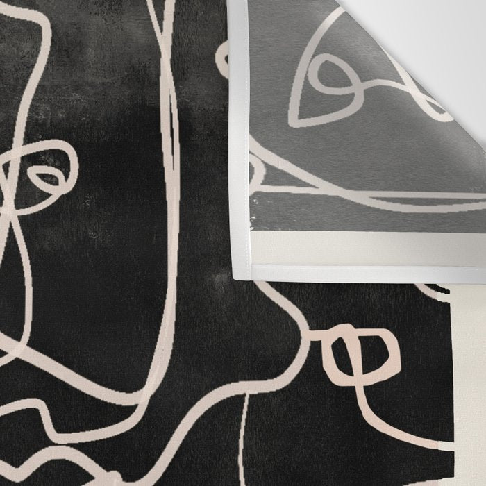 abstract line art faces 4 Wall Tapestry Gallery Image 3
