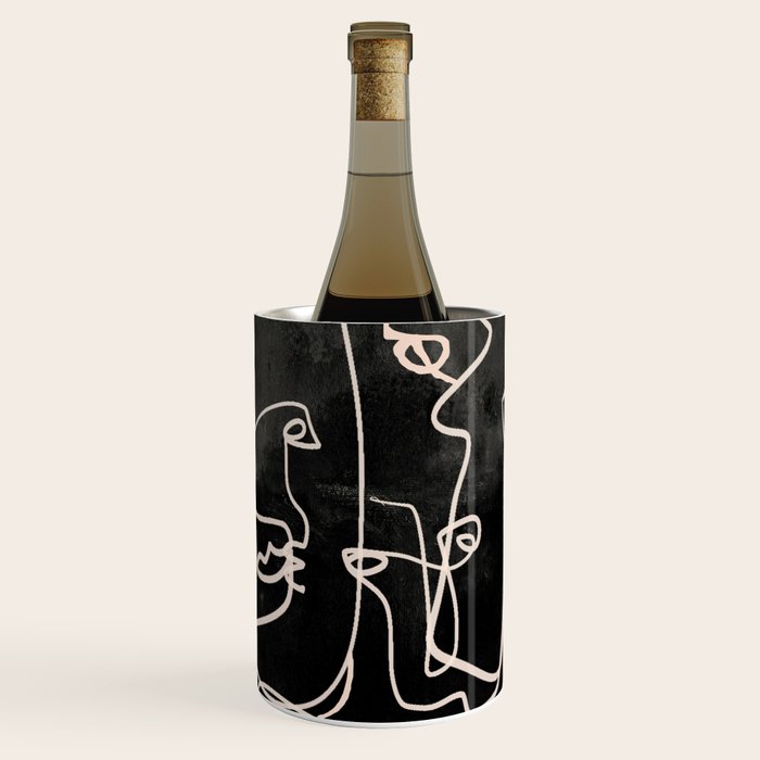 abstract line art faces 4 Wine Chiller Gallery Image 1
