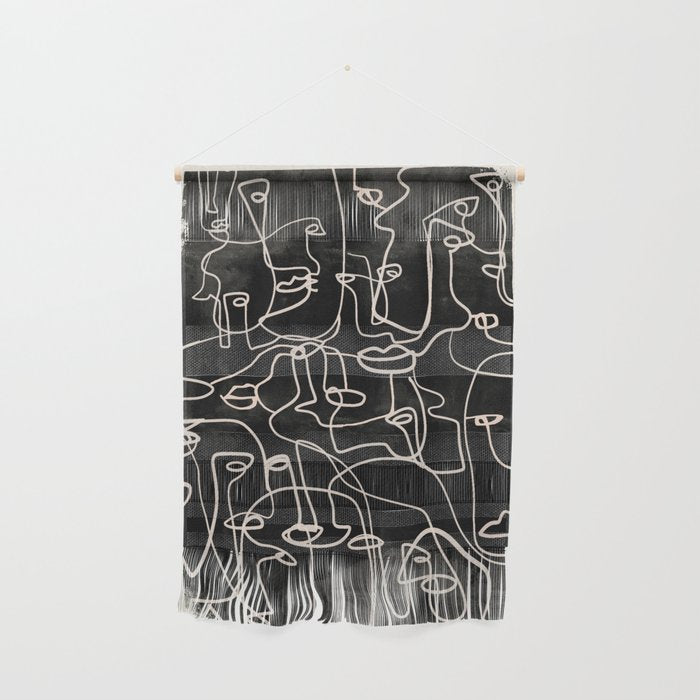 abstract line art faces 4 Wall Hanging Gallery Image 1