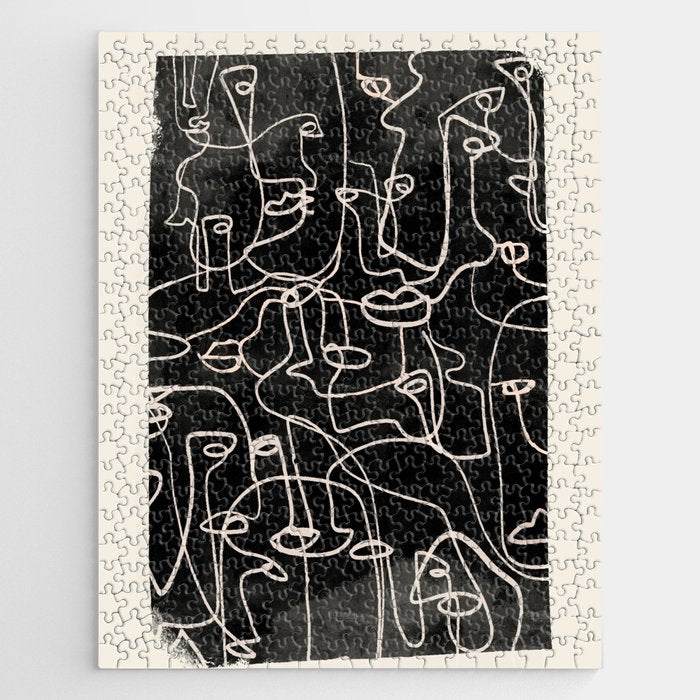 abstract line art faces 4 Jigsaw Puzzle Gallery Image 1