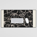 abstract line art faces 4 Desk Mat Gallery Image 1